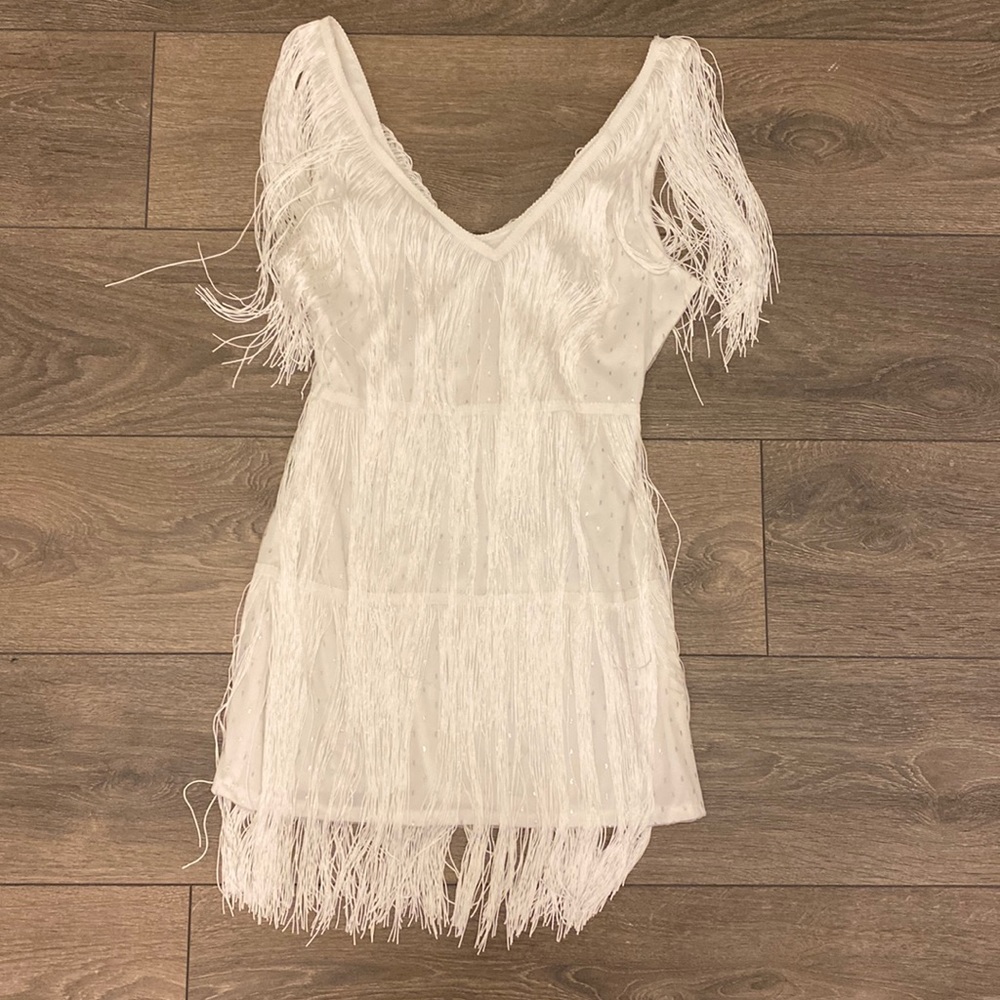 White fringe dress